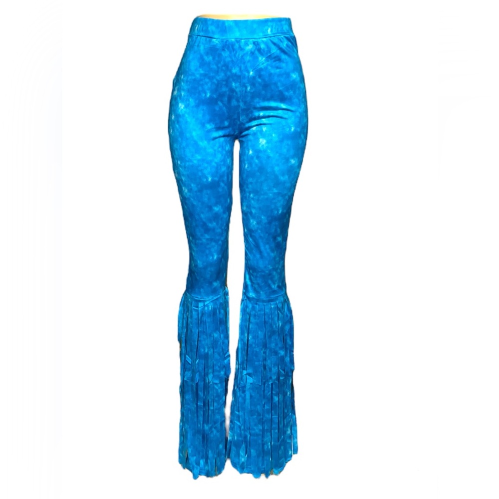 Gorgeous Dolls Tie-Dye Fringe Bell Bottom Pants
